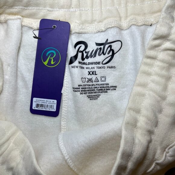 Runtz Men Cream Tan Fleece Jogger Sweat Pants Size: XXL - Picture 2 of 5
